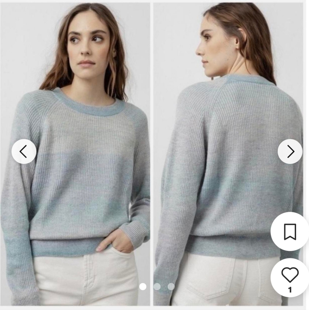 Rails Venus Blue Rainbow Sweater S Crewneck Ombre Soft Light